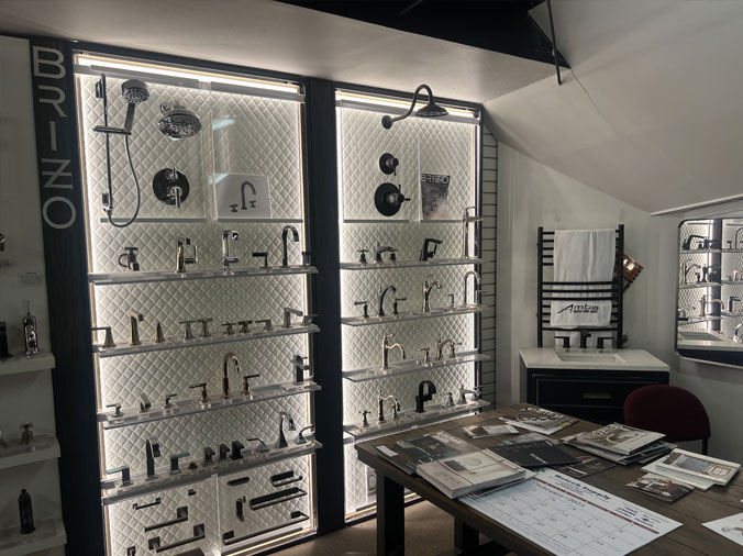 Brizo display at the Heieck Supply Plumbing Showroom