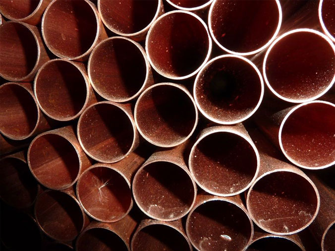 Copper commercial plumbing pipes