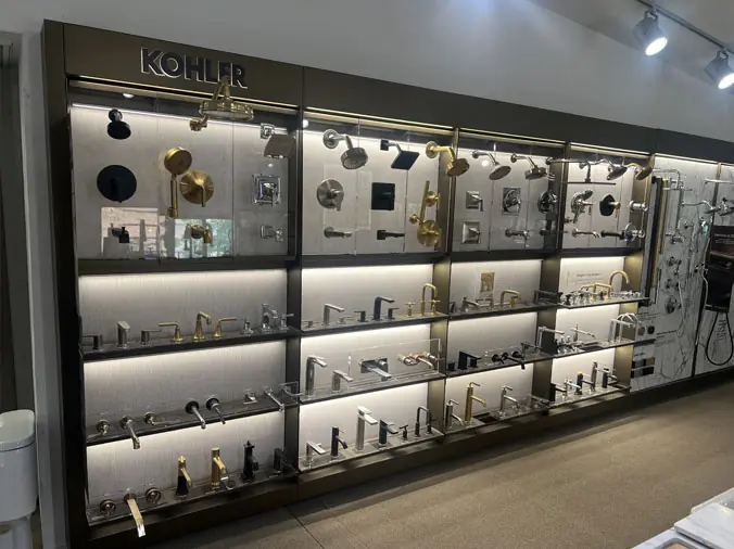 Kohler bathroom faucet and shower displat at Heieck Supply